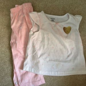 Carters 18 Month Linen Baby Girls Outfit